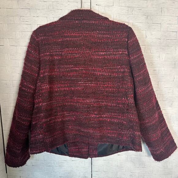Dana Buchman blazer jacket red Burgundy aviator side zip pockets plus size - Picture 2 of 9